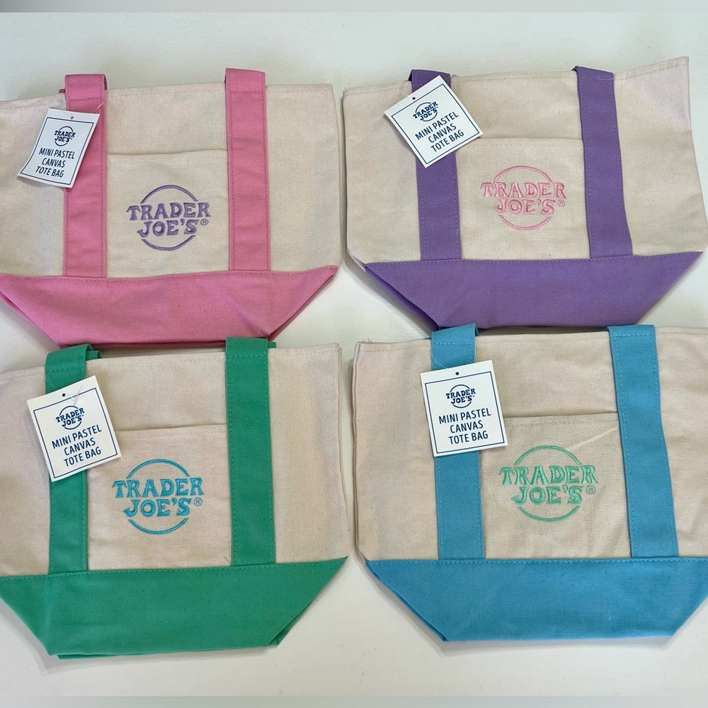 Trader Joe's Mini Pastel Canvas Tote